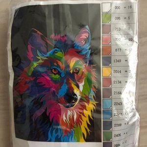 Wolf Paint-by-Number. 16x20”